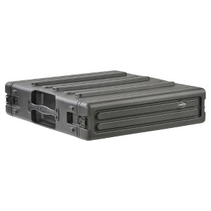 SKB 2U Roto Rack Case - Durable Polyethylene Gear Protector, Stackable, Waterproof with Twist Latches & Rubber Feet for Musicians, Black - 1 of 4