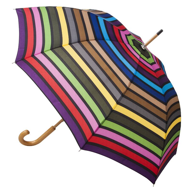 totes&#174; Wooden Stick Umbrella - Multicolor Stripe, 1 of 2