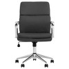 TiramisuBest Black Upholstered Height-Adjustable Rolling Office Chair with Chrome Frame & Contoured Design - 3 of 4