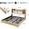 AMERLIFE Bed Frame with 4 Storage Drawers and Bookcase Headboard - 2 of 4