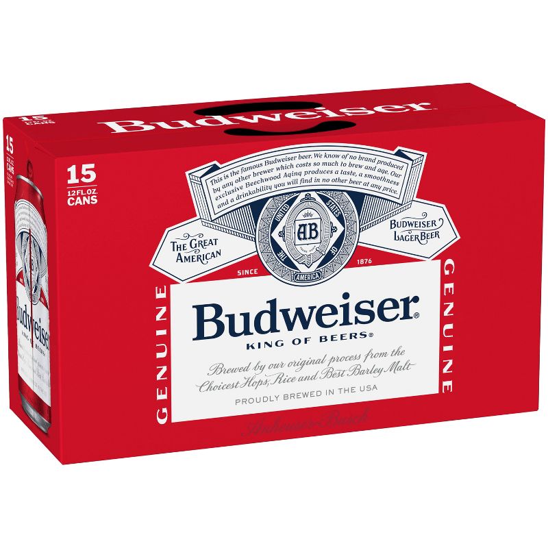 Budweiser Lager Beer - 15pk/12 fl oz Cans, 3 of 12