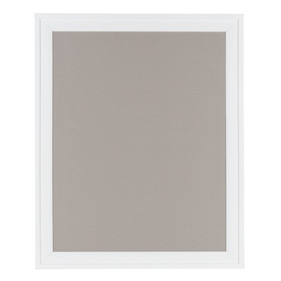 24" x 30" Bosc Framed Gray Linen Fabric Pinboard White - DesignOvation