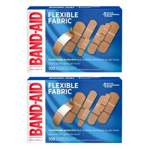 Band-Aid 2pk/100ct Each Flexible Fabric Adhesive Bandages - 1 of 4