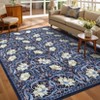 Floral Print Area Rugs Washable Vintage Accent Carpet, Non-Slip Oriental Floor Cover - 3 of 4