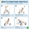 7-in-1 Foldable Baby Tricycle w/ Adjustable Parent Handle – Toddler Trike with Safety Harness, Wheel Brakes - 3 of 4