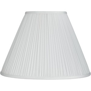 Springcrest White Mushroom Pleated Medium Empire Lamp Shade 7" Top x 16" Bottom x 12" Slant x 11.25" High (Spider) Replacement with Harp and Finial - 1 of 4