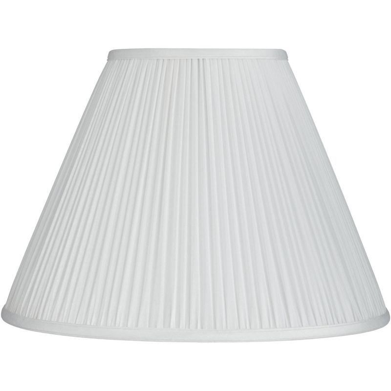 Springcrest White Mushroom Pleated Medium Empire Lamp Shade 7" Top x 16" Bottom x 12" Slant x 11.25" High (Spider) Replacement with Harp and Finial, 1 of 10