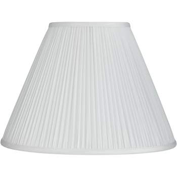 Springcrest White Mushroom Pleated Medium Empire Lamp Shade 7" Top x 16" Bottom x 12" Slant x 11.25" High (Spider) Replacement with Harp and Finial