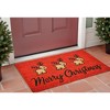HomeRoots 24" X 36" Red and Black Coir Reindeer Merry Christmas Outdoor Christmas Door Mat - 2 of 3