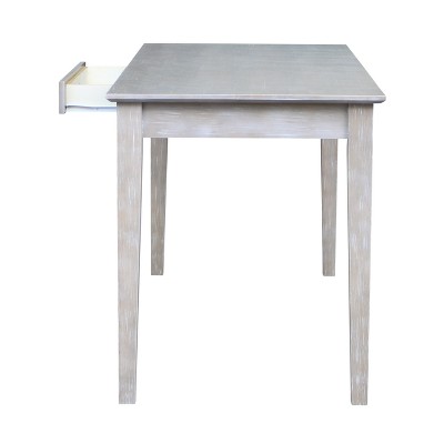Transitional 60'' Washed Gray Taupe Home Office Desk with Drawer