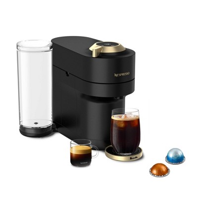 Nespresso Limited-Edition Vertuo Pop+ Coffee and Espresso Maker by Breville Matte Black Gold