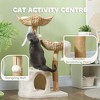 37 Inch Modern Cat Tree w/ Wooden Scratching Posts, Condo, Beds, Cushions - 4 of 4