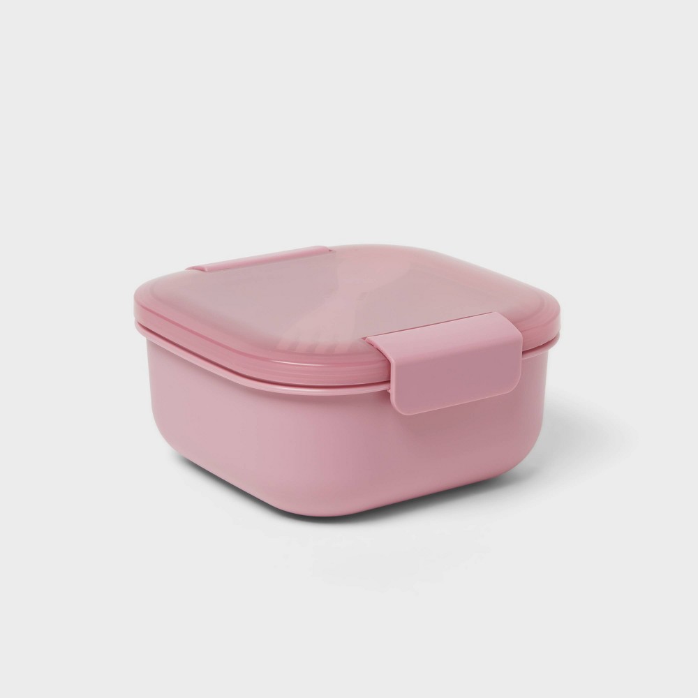 Plastic Salad Container with Utensil Pink - Room Essentialsâ„¢