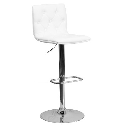 Flash Furniture Contemporary Button Tufted Vinyl Adjustable Height Barstool with Chrome Base