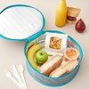 Juvale Round Thermal Insulated Casserole Carrier - Food Warmer Bag Container for Hot Lunch, Pie (Teal and Grey, 4.5x12.25 in) - 2 of 4