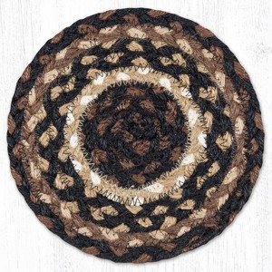 Earth Rugs Hand-Braided Natural Jute Coaster 7"x7" – Farmhouse Table Accessory - 1 of 3