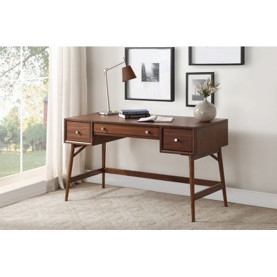 Anybear Brown Finish Stylish Writing Desk with Storage Drawers