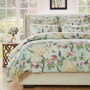 Greenland Home Fashions 2pc Twin Pavona Enchanted Garden Duvet Cover Set: Cotton Woven, Includes 1 Sham, Machine Washable - 1 of 4