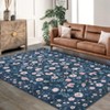 Coolmee Area Rugs for Living Room Vintage Floral Low Pile Non Skid Washable Ultra-Thin Low Pile Carpets Bedroom Office - 3 of 4