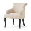 CAVINAS Faux Leather Accent Chair with Mid-Height Backrest and Birch Wood Legs,Upholstered Living Room Chairs,Reading Chairs for Living Room - 4 of 4