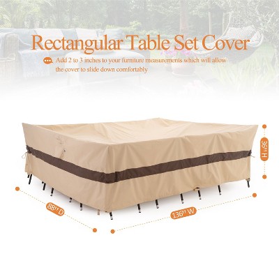 Waterproof Outdoor Patio Rectangular Cover - Beige+Coffee - Dancing Garden Collection