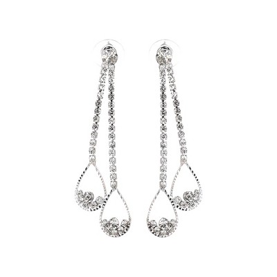 SOHI Women's Crystal Silver The Eloise Drop Earrings