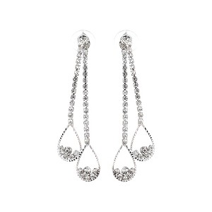 SOHI Women's Crystal Silver The Eloise Drop Earrings - 1 of 4