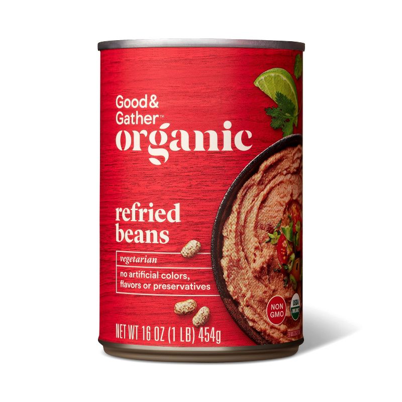 Organic Refried Pinto Beans 16oz - Good &#38; Gather&#8482;, 1 of 4