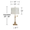 360 Lighting Westbury 36" Tall Skinny Large Traditional End Table Lamp Swing Arm Gold Antique Brass Finish Single Buchanan Off-White Shade Living Room - 4 of 4