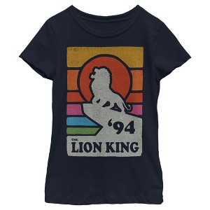 Girl's Lion King Retro Rainbow '94 Silhouette T-Shirt - 1 of 4