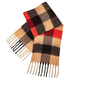 Sprigs Extra Long Checkered Fringe Scarf - 1 of 4