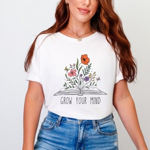 Simply Sage Market Grow Your Mind Floral Garment Dyed Tee - 1 of 4