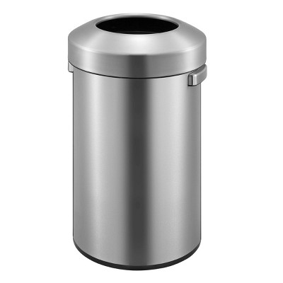 EKO 90L Urban Commercial Open Top: Stainless Steel Indoor Trash Can, Silver, 29.6" Height, 17.6" Width, 90L Capacity