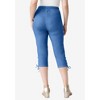 Roaman's Women's Plus Size Comfort Stretch Lace Up Capri Jean - 3 of 4