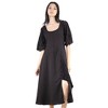 Artyska Women's Scoop Neck Bell Sleeves Side Slit Midi Dress Party Casual - 2 of 4
