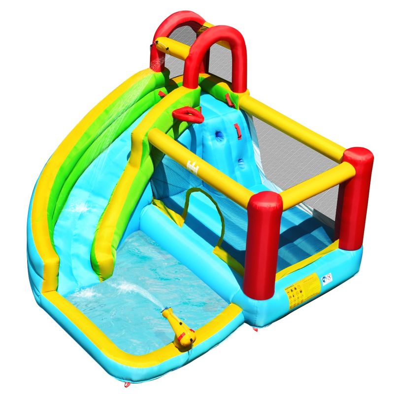 Costway Inflatable Kids Water Slide Jumper Bounce House Splash Water Pool W/ 735W Blower, 3 of 11