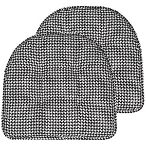 Houndstooth Stitch U Shaped Memory Foam 17" x 16" Chair Cushions by Sweet Home Collection® - 1 of 4