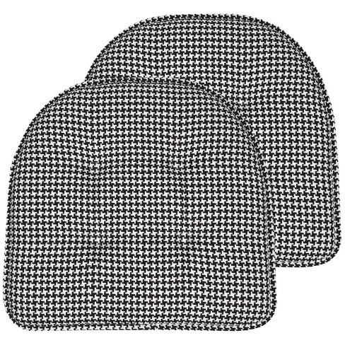 Houndstooth Stitch U Shaped Memory Foam 17" x 16" Chair Cushions by Sweet Home Collection® - image 1 of 4