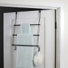 iDESIGN Classico Steel OverTheDoor Towel Rack with Storage Hooks Bronze - 3 of 4