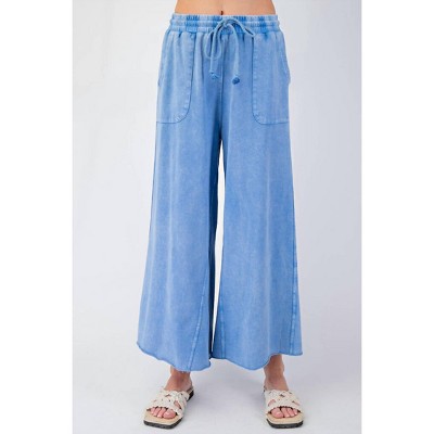 Women's Terry Knit Palazzo Pants - Easel