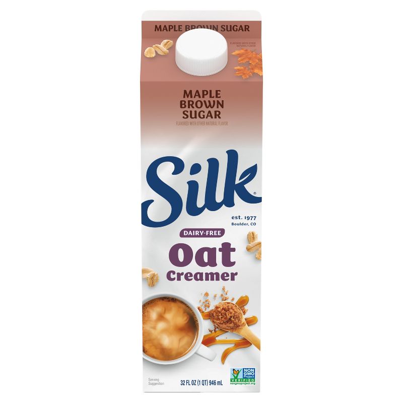 Silk Maple Brown Sugar Dairy-Free Oat Milk Coffee Creamer - 1qt, 3 of 10