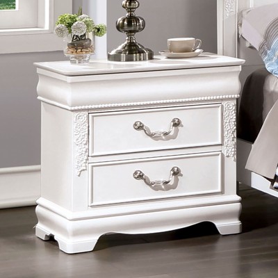 NicBex Nightstand with Drawers, Side Table with Hanging Pulls and Finish Top,Classic Bedside Table for Bedroom,Living Room
