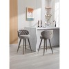 Sapphtopaz Swivel Bar Stools Set of 2, Upholstered Counter Height Bar Stools with Button Tufting and Wood Legs, High Chairs for Kitchen Island - 2 of 4