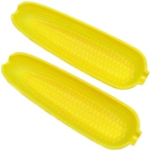 Chef Craft 2pc Plastic Corn Tray Cob Holder Dishes Set - 1 of 3