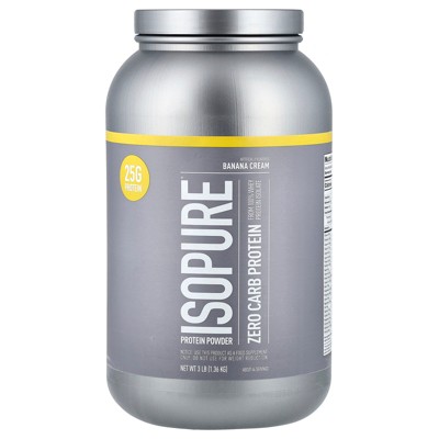 Isopure Zero Carb Protein Powder, Banana Cream, 3 lbs (1.36 kg)