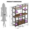 55" Bakers Rack with Power Outlet and LED Light, 5-Tier Kitchen Microwave Stand Coffee Bar with Storage - 2 of 4