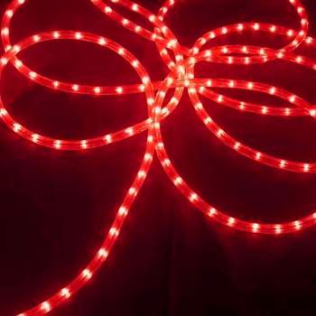J. Hofert Co 100' Commercial Grade Christmas Rope Light Set White Cord - Red