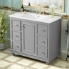 Whisen 36 in. Bathroom Storage Cabinet Bathroom Vanity with Resin Sink, Adjustable Shelves and 4 Drawers - 2 of 4