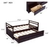 VASIP Twin Size Pine Wood Bed with  Trundle and 3 Storage Drawers ,Space-Saving Design for Kids' Room & Guest Room,Gray - 2 of 4