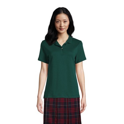 Lands' End School Uniform Women's Short Sleeve Feminine Fit Interlock Polo Shirt
